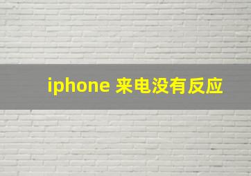 iphone 来电没有反应